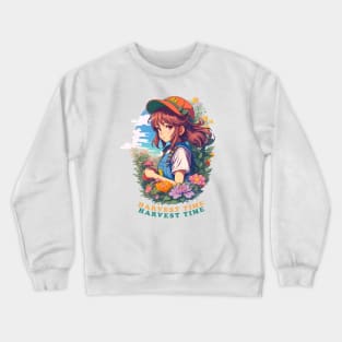 Anime Girl Harvest Moon in Garden Crewneck Sweatshirt